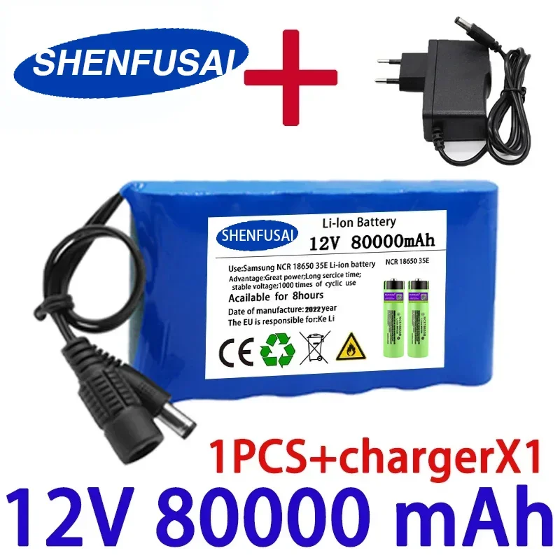 

Original NEW Portable Super 12V 20000mah Battery Rechargeable Lithium Ion Battery Pack Capacity DC 12.6v 30Ah CCTV Cam Monitor +