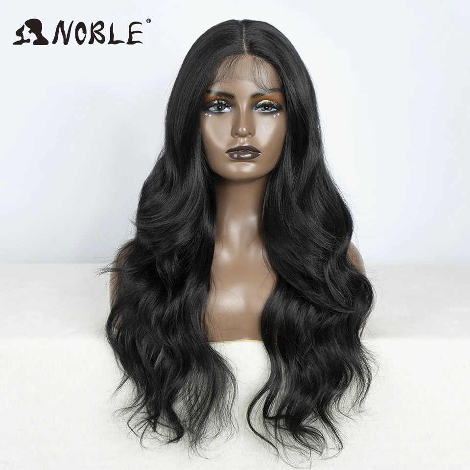 Noble Synthetic Lace Front Wig  28"Highlight Honey Brown Body Wave Blonde Wigs For Women Ombre Lace Wig Synthetic Lace Front Wig