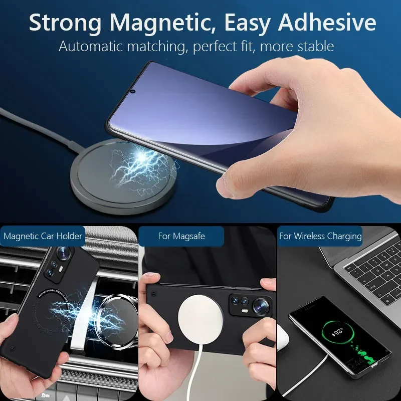 Frameless Magnetic Slim Case with Wireless Charging Compatibility - Hard Back Cover