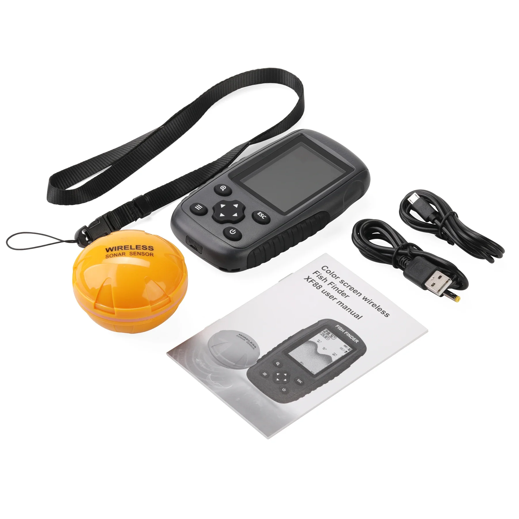 Matsutec GF-610 Portable Rechargeable Fish Finder Wireless Sonar Sensor Fishfinder Depth Locator with Fish Size
