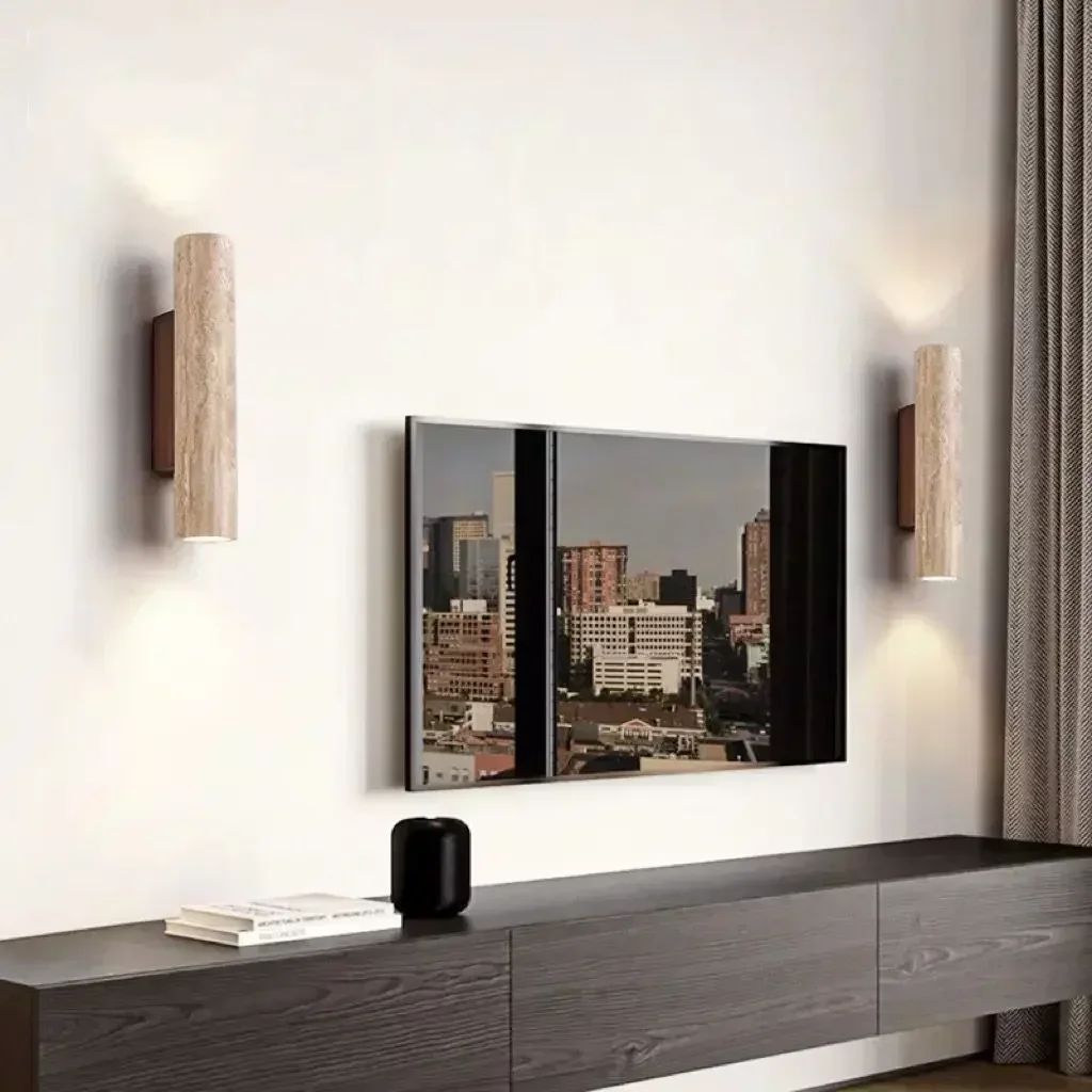 Nordic Led Wall Lamp Travertine Natural Stone Sconce Light with E27 Bulb for Bedroom Living Room Hallway Wall Light led wall lamp,wall sconces light,wall lamp