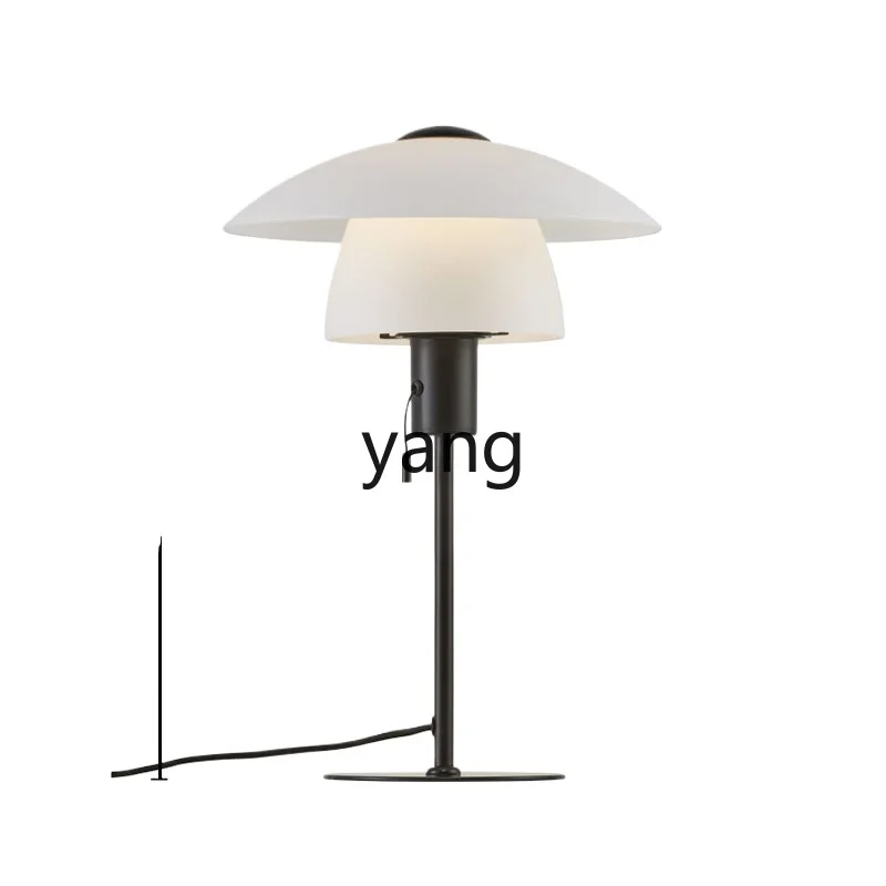 Yjq Glass Lamp Modern Creative Living Room Study and Bedroom Bedside Eye Protection Decorative Table Lamp