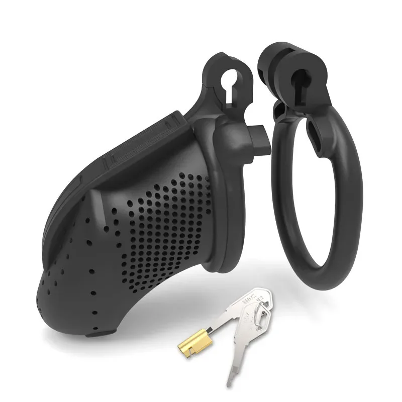 Male Lightweight Chastity Cock Cage Device 4 Penis Rings Set Erotic Urethral Lock Dick Bondage Trainer Belt Sex Toys for Men 18+