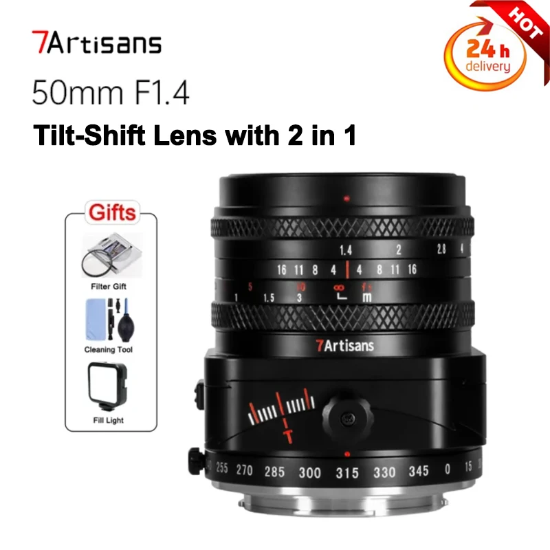 Объектив 7artisans 50 мм F1.4 APS-C с функцией наклона и переключения, с объективом камеры 2 в 1 для Sony E A7C A7MII A7SIII Fuji XF Fujifilm XT20 XS10 XA5