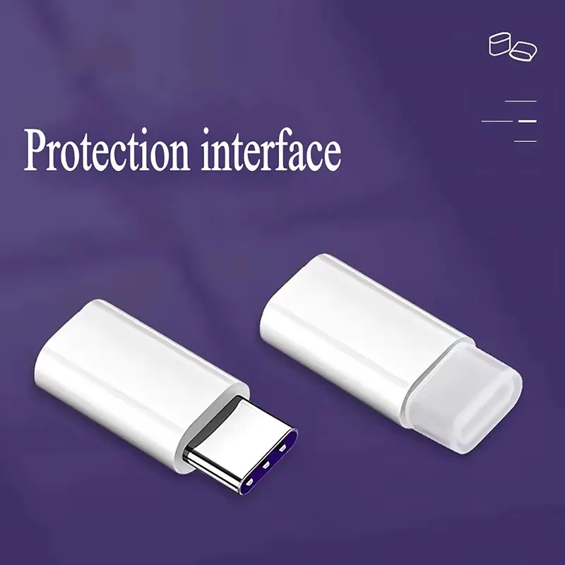 Type-C charging port dust plug transparent with rope anti-lost protector