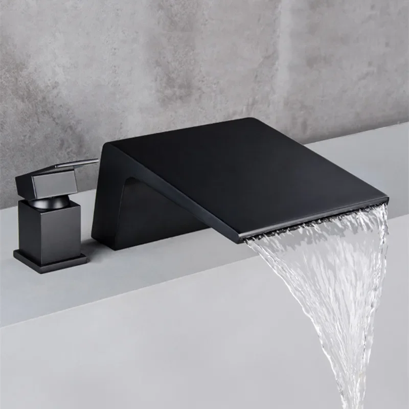 Description Picture 3 of itemBathtub Faucet Widespread Tub Sink Mixer Tap Brushed Gold Brass Basin Bath Shower with Hand Head