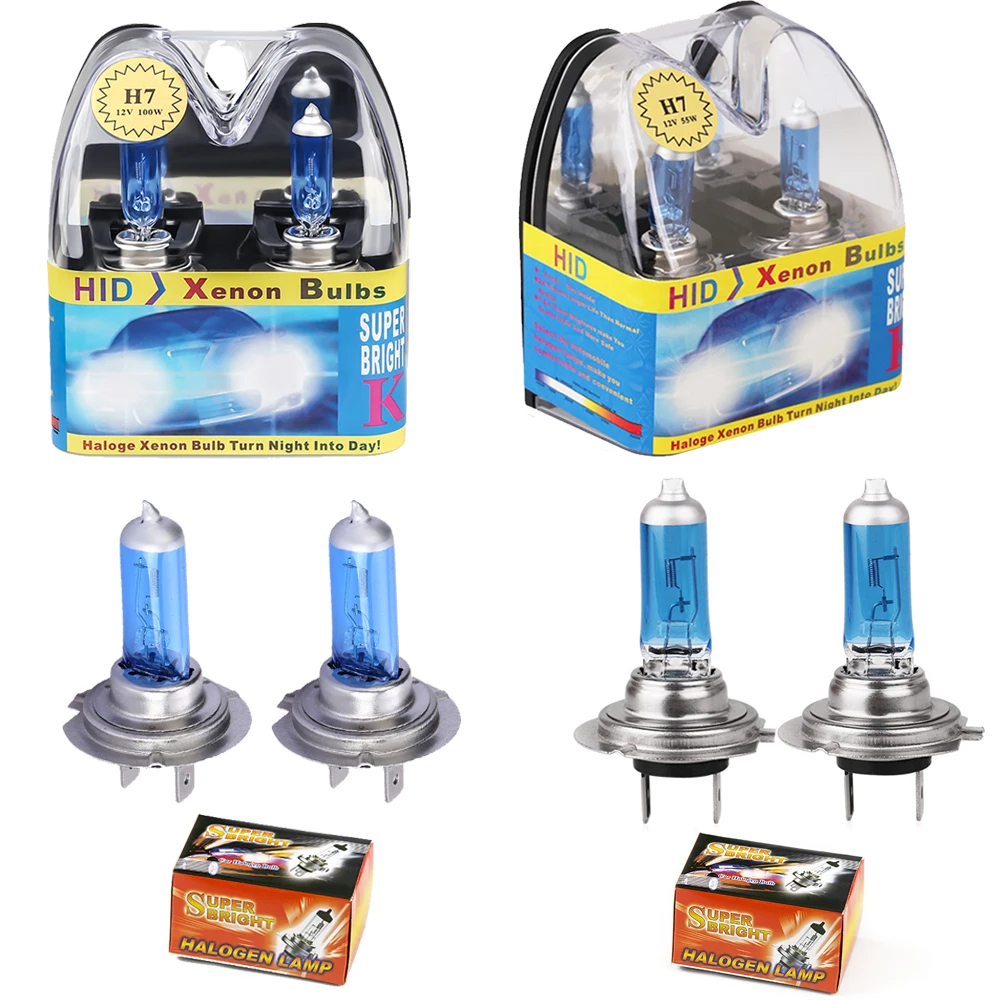 Car Halogen Light Bulbs H7, 2x Top-Max 12V Xenon White Headlight Bulb Super  Bright Lamp High Effect Vehicle 100W Car Fog Light (2-Pack) 