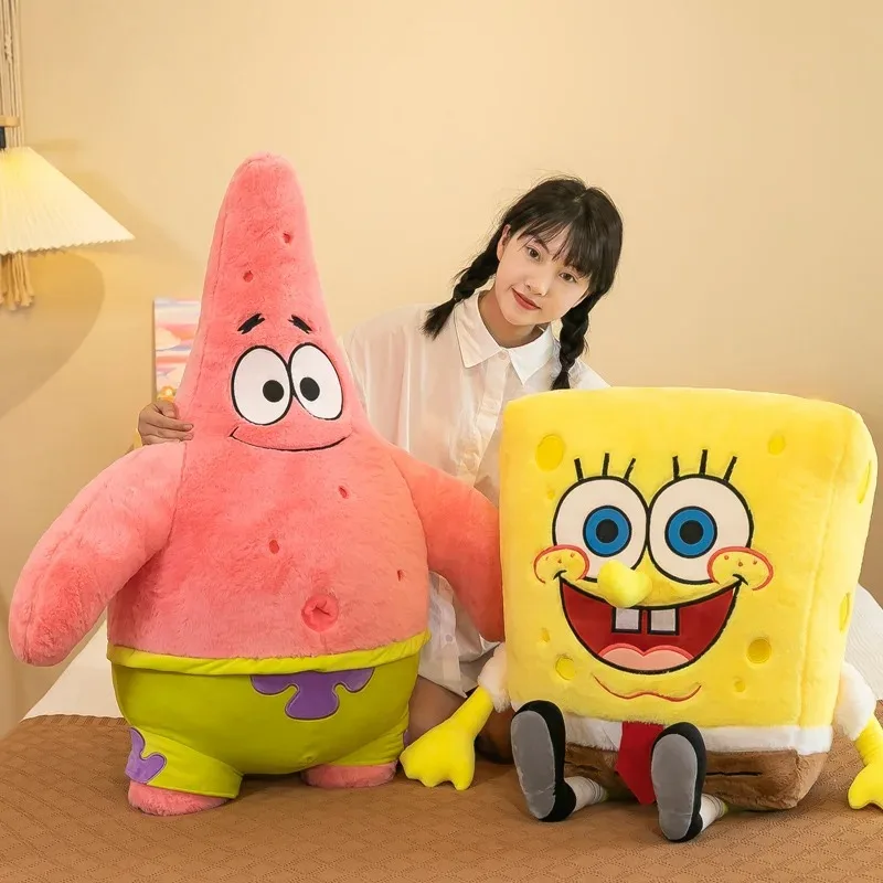 1pc Kawaii Sponge Patrick Star Stuffed Plush Toys Cartoon Bob Patrick Starfish Plushie Anime Figure Dolls for Chilren Kids Gifts akko 3098s patrick akko cs starfish