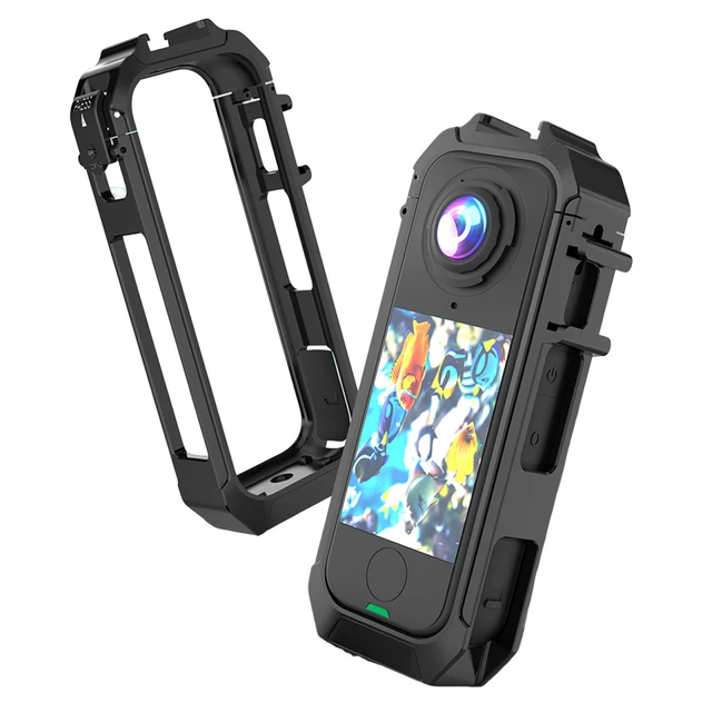 Magnetic Rabbit Cage Quick Release Protective Case with 1/4 Threads Cold Shoe Mount Housing Case for Insta360 X4 Air Accessories