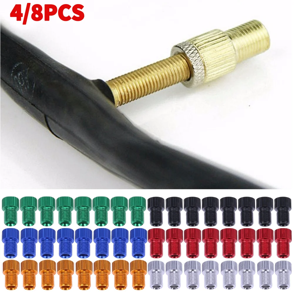 48PCSAluminumAlloyBikeValveAdapterConvertPrestaToSchrader