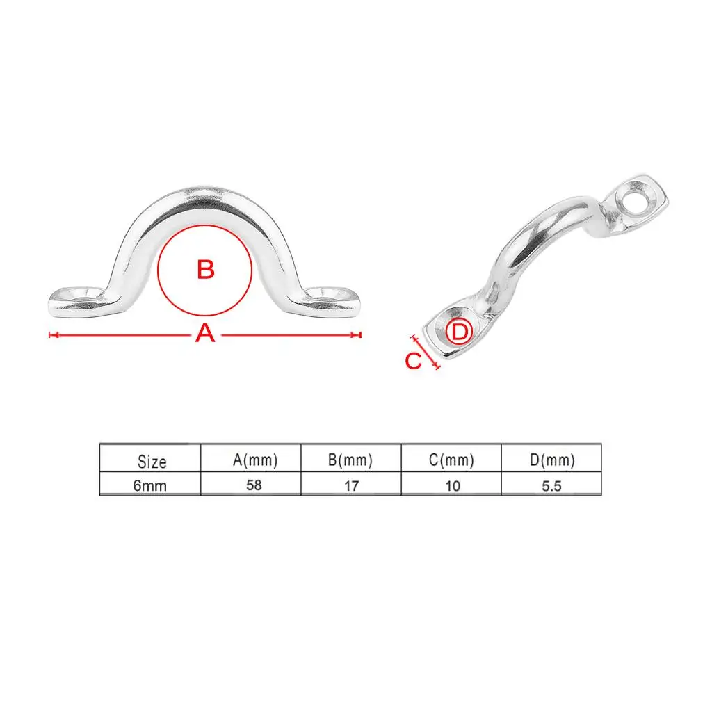 

6x Stainless steel mat Eye Metal Stapler Carabiner with , 6mm