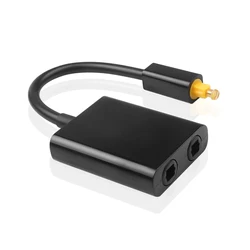 Enhanced Optical Audio Splitter Hub - 1 Input to 2 Outputs - <=0.5m