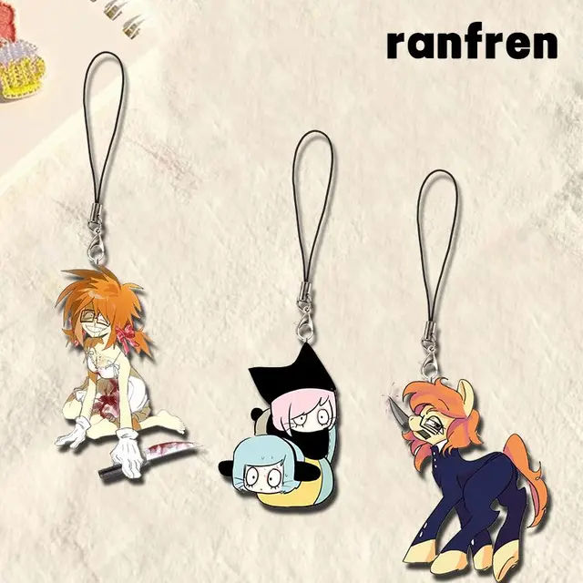 Ranfren-男性と女性のためのアクリル携帯電話ストラップ