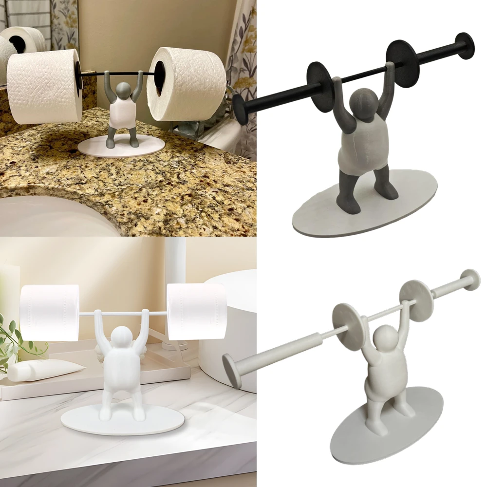 Funny Weightlifter Toilet Roll Holder Fitness Weightlifting Villain Bathroom Roll Holder 3d Printable Toilet Paper toilet paper holder toilet roll holder