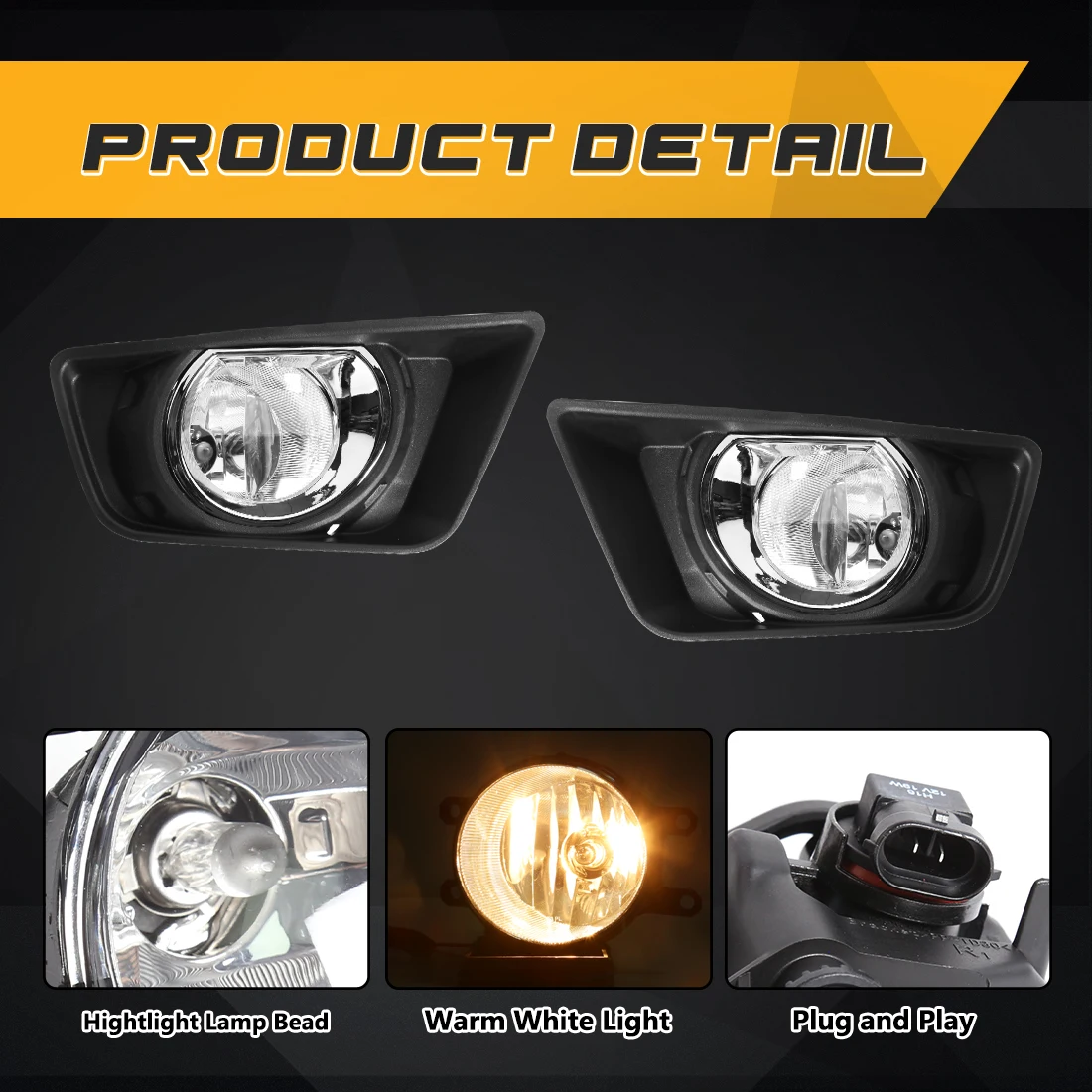 مجموعة مصابيح الضباب الأمامية للسيارة، غطاء حماية...