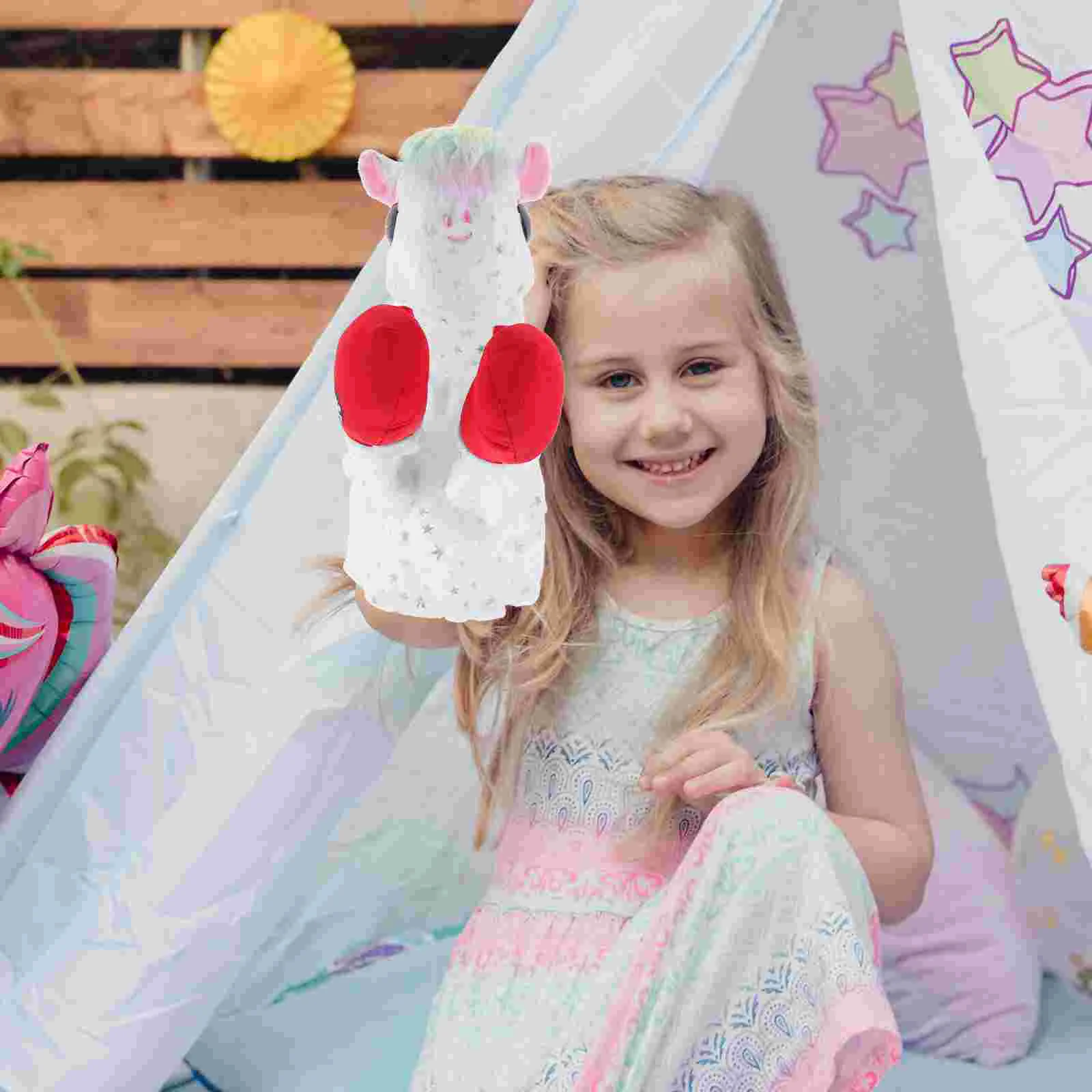 

Плюшевый единорог в форме руки со звуковым эффектом, набивной боксерский единорог, кукла-марионетка