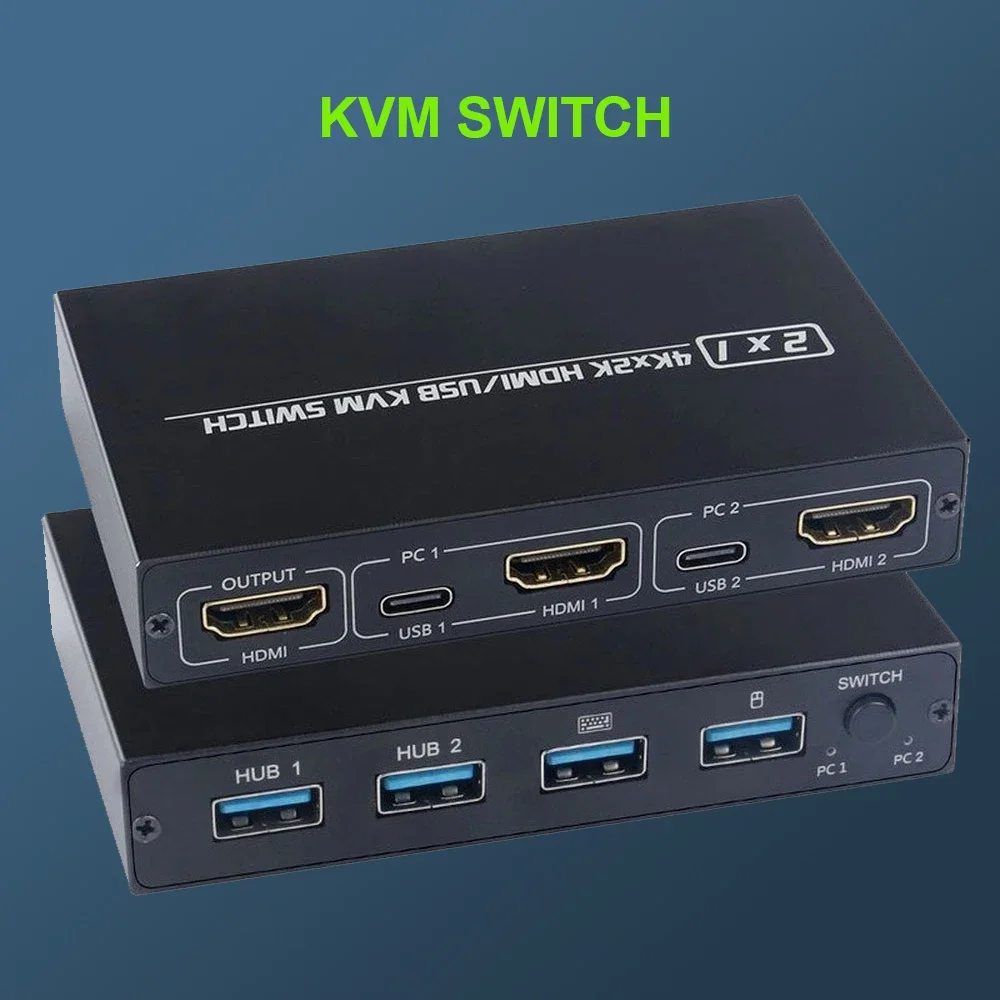 Switch Kvm Hdmi 4 Porte 4K Switch Usb Kvm Vga Switcher Splitter Box Per La Condivisione Della Stampante Tastiera Mouse Switch Kvm Hub Usb Hdmi