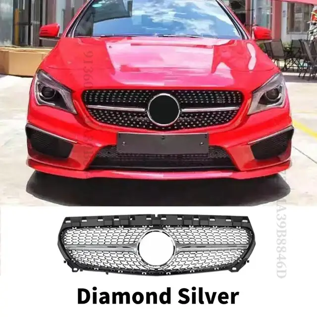 メルセデスベンツ CLAクラス W117 2013-2016 高品質 ダイヤモンド フロント グリル バンパー グリル メルセデスベンツ CLA クラス C117 2013-2015 標準モデル用