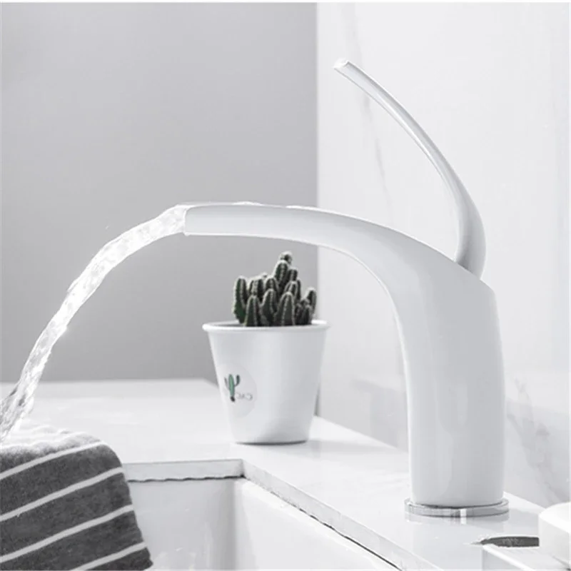 

Смесители для ванной комнаты розовые/черные медные Открытые Смесители водопада для умывальника одна ручка смесители для холодной и горячей воды для раковины Torneira