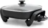 12" 5QT Square Electric Skillet, Glass Vented Lid, Ceramic PFAS-Free Nonstick Coated Interior, Adjustable Temperature Control 1