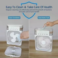 Nouveau 3 en 1 ventilateur climatiseur ménage Mini refroidisseur d'air LED veilleuse Portable humidificateur réglage de l'air ventilateur bureau maison ventilateur 6