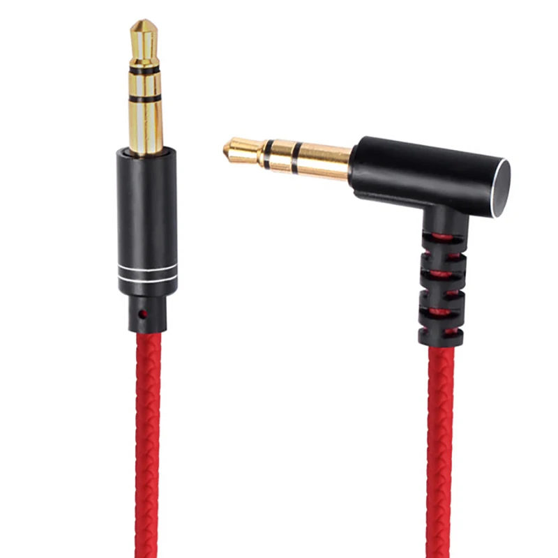 

Аудиокабель AUX 3,5 мм, разъем «Папа-папа», автомобильный аудиокабель AUX, стереокабель с двумя головками, красный