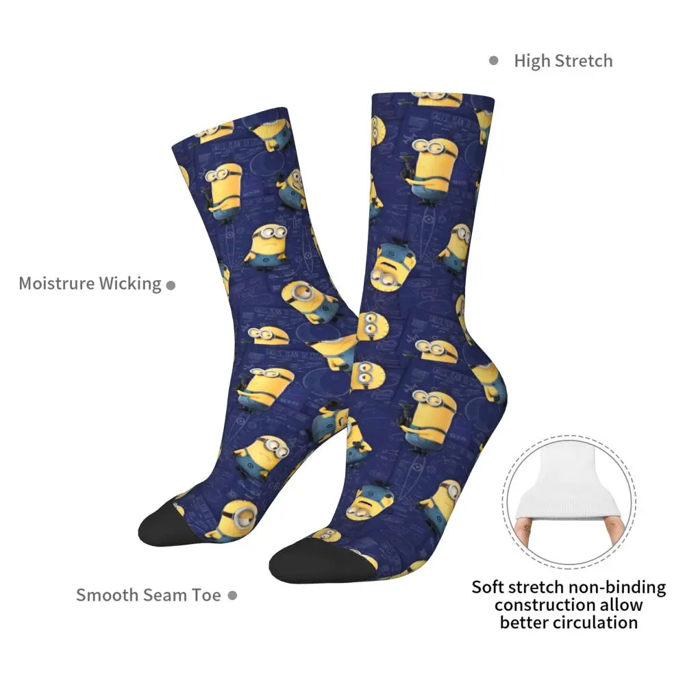 Custom Cool Print M- Minions Cartoon Socks for Women Men Stretchy Summer Autumn Winter M- Minions Bananas Crew Socks 197 S6701dc32e722412dabce9ba8a25f03ffs