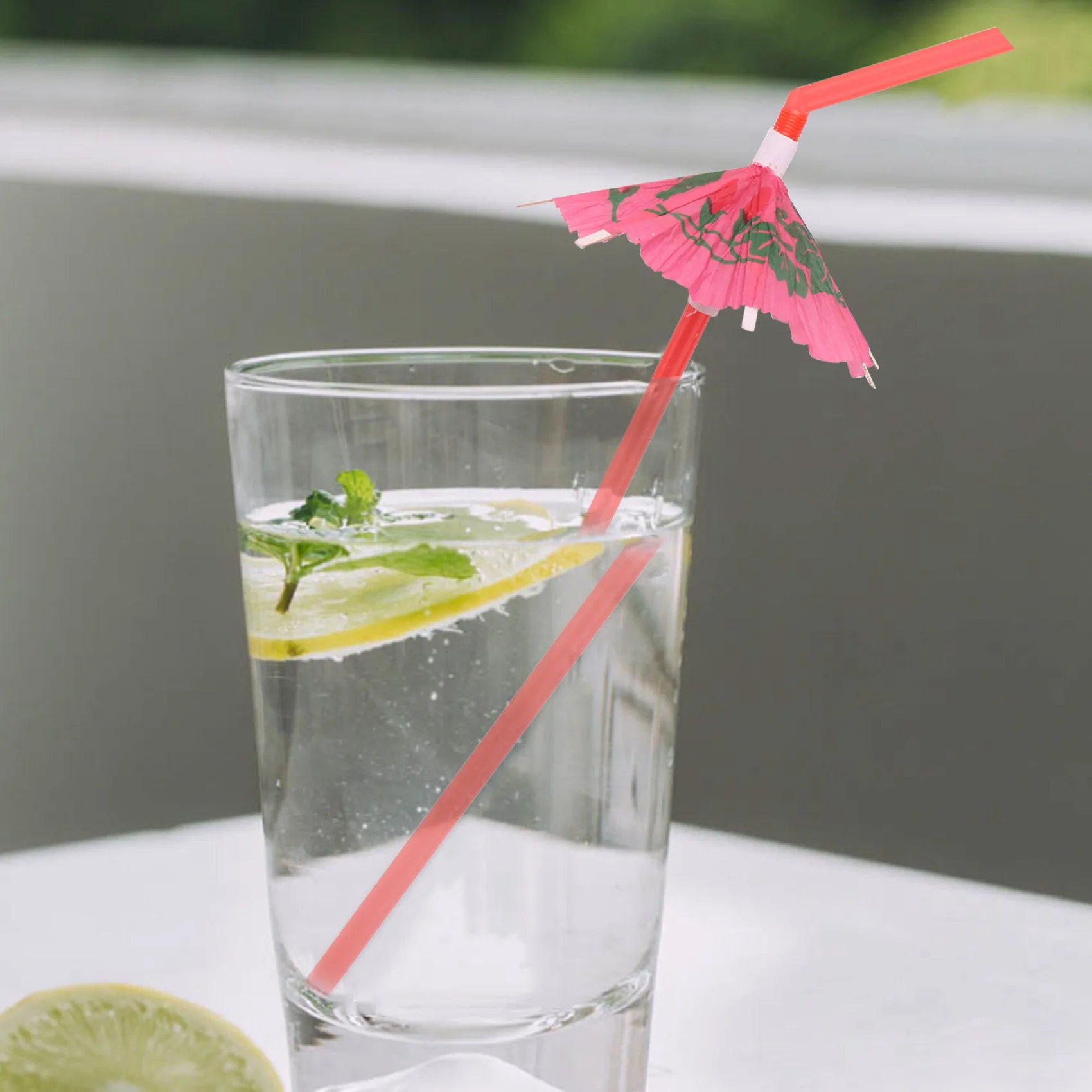 50 Umbrella Parasol Drinking Straws, Hawaiian Beach Cocktail Luau Party Decorations Supplies