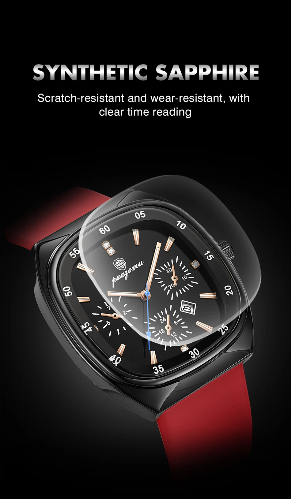 Minimalist Women's Quartz Watch Large Dial With Silicone Strap_voghion.com