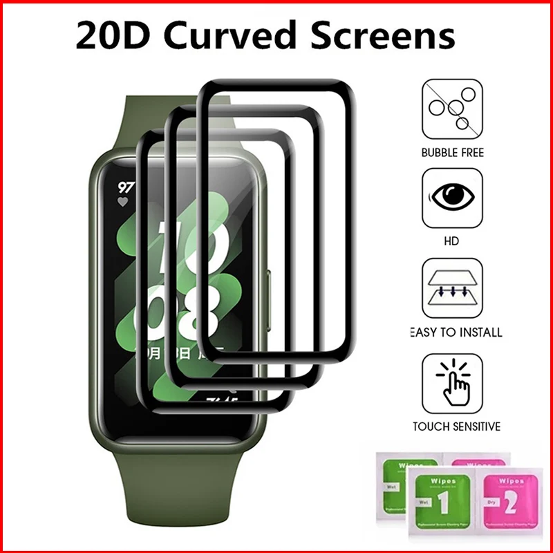 Película protectora de pantalla curvada completa para Huawei Band 6, 7, Honor Band 6, No cristal para Huawei Fit, reloj inteligente, pulsera protectora