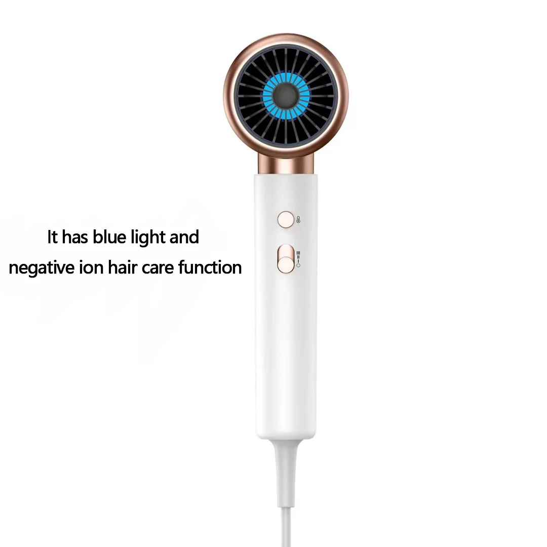Professional Hair Dryer For Women Blue Light Negative Ion Hair Care Electric Brush 2000W High Speed Low Noise Dryer