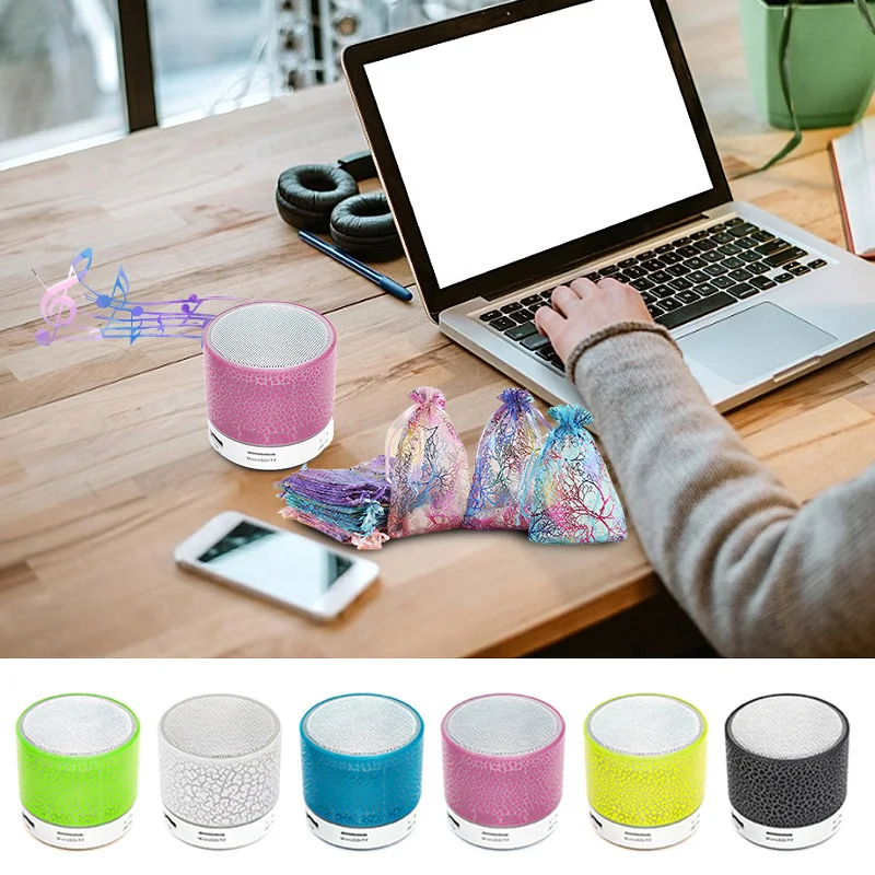 1 PCS Bluetooth Mini Speaker Wireless Speaker Colorful LED TF Card USB Subwoofer Portable MP3 Music Sound Column bluetooth speaker portable speaker mini bluetooth speaker mini sound box For PC Phone