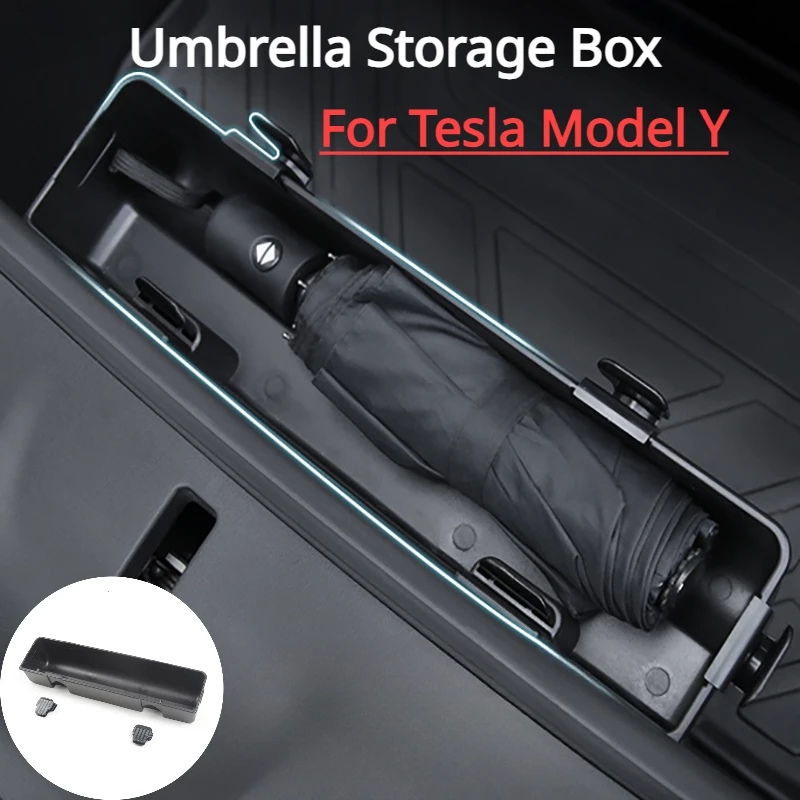 

Контейнер для хранения зонтиков для модели Tesla, органайзер для передней панели, держатель из АБС-пластика, аксессуары для стайлинга интерьера автомобиля 2021-2023