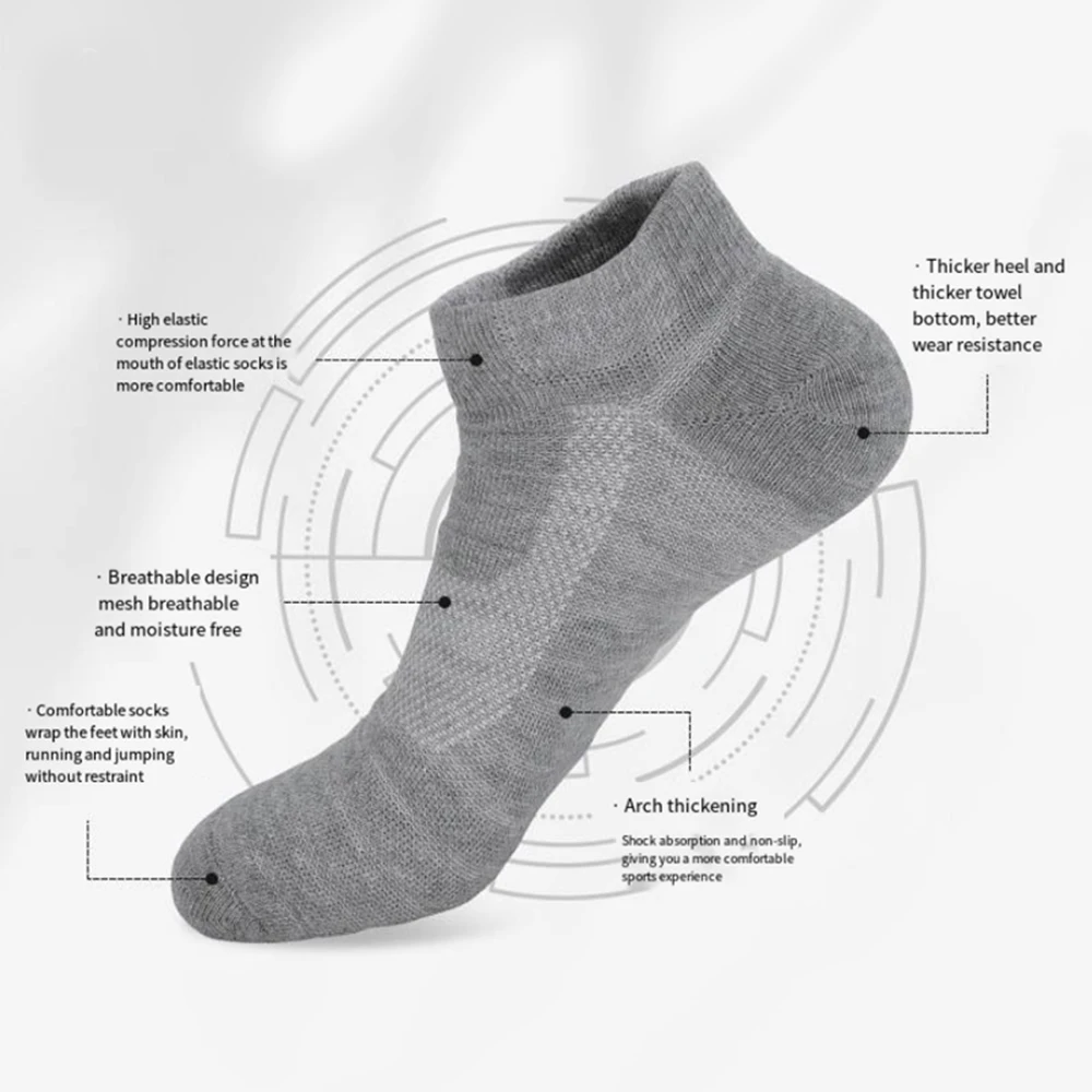 Marathon running socks men's towel bottom thickened anti slip fitness short sports socks running socks for men and women