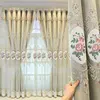 2025 New European Cloth Curtain+Voile Curtains Double Layered Window Curtain Embroidered Pink Flowers Blackout Drapes Home Decor 4