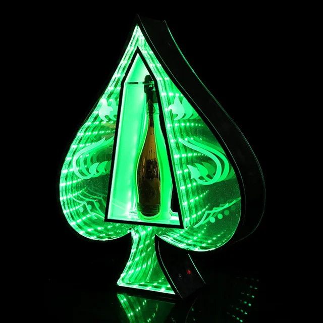 LED Infinity Illusion Mirror Ace of Spade bottle display – MACE PROMOTIONS