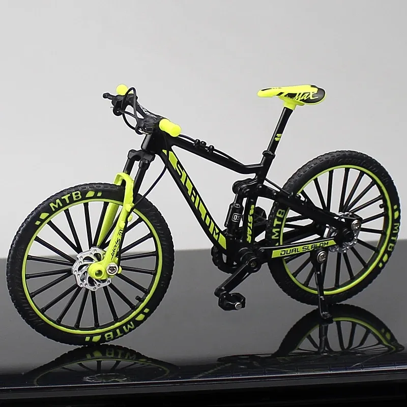 New 1:10 Mini Finger Mountain Bike Diecast Model Alloy Bicycle Simulation Collection Die Casting Racing Metal Bike Toys for Boy