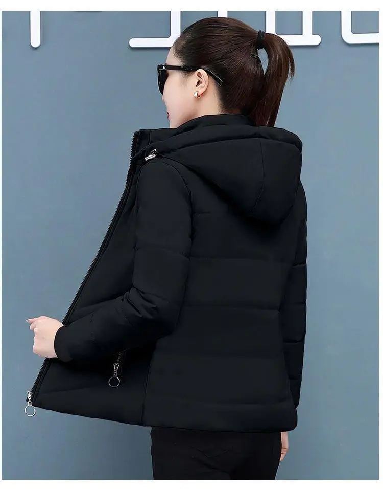 Women'S Short Winter Lambswool Down Cotton Jacket 2025 New Plus Velet Warm Cotton Coat Korean Loose Hooded Parkas Outerwear