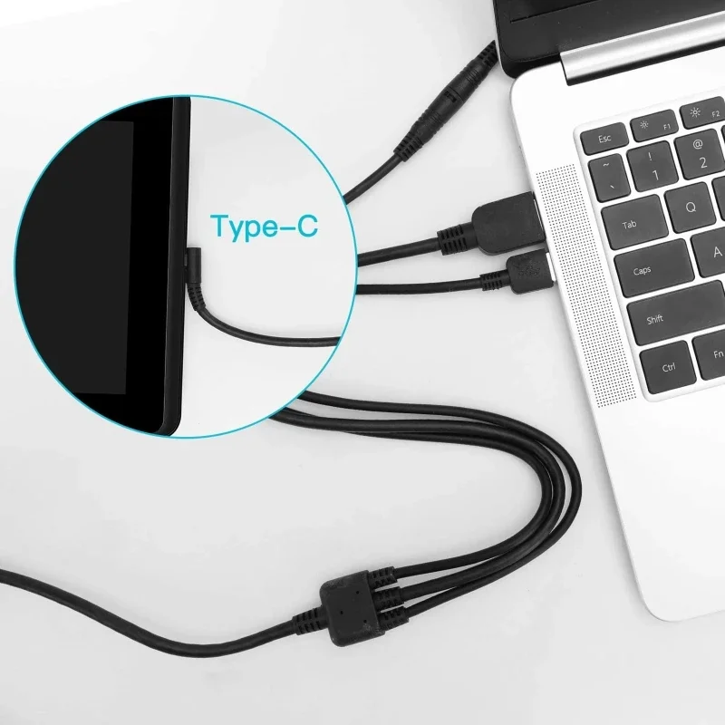 3 IN 1 ケーブル CB01 HUION Kamvas Pro 12 / Pro13 / Pro16 と互換性