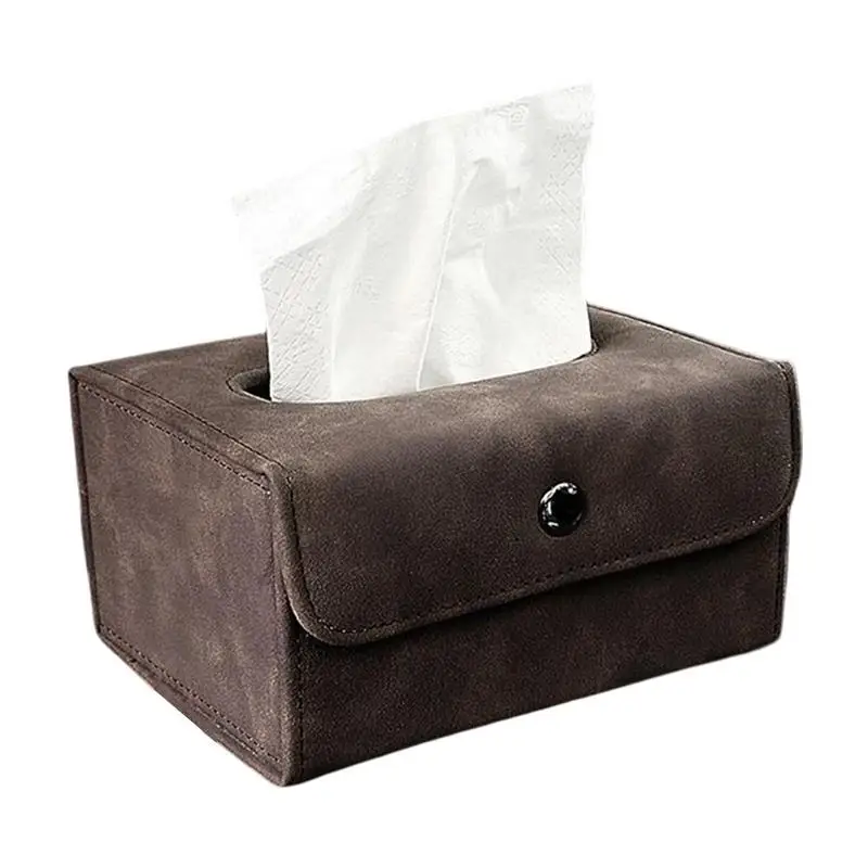 

PU Leather Black Tissue Boxes With Disposable Napkins Tissue Boxes Car Accessories Tissue Bag Organizer Car Decor Auto Storage