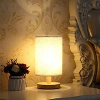 LED Bedside Table Lamps Simple Chinese Style Decoration Table Lamps Dimmable USB Plug Fabric Lampshade Bedroom Night Light 3