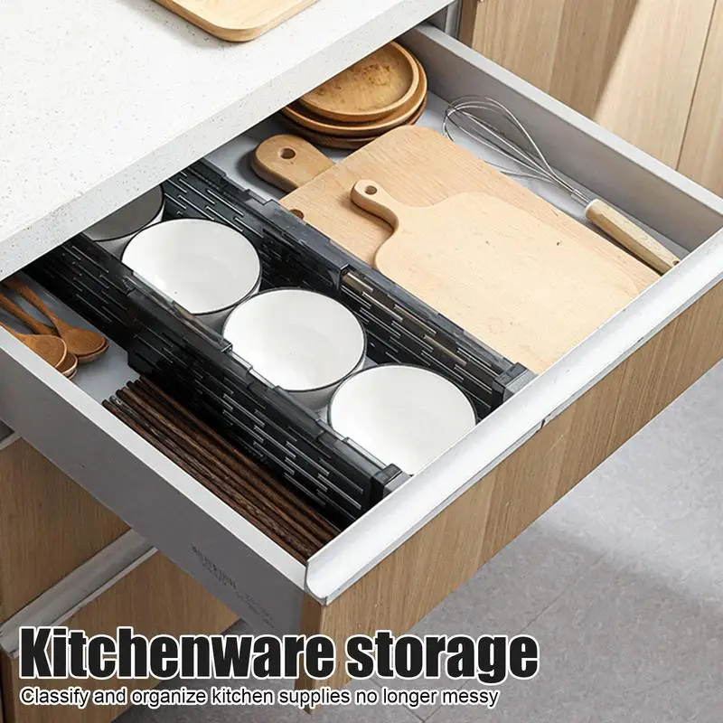 조절식 서랍 분배기, 튼튼한 확장형 기구, 서랍장 분리기, 가정용 주방 보관용 정리함