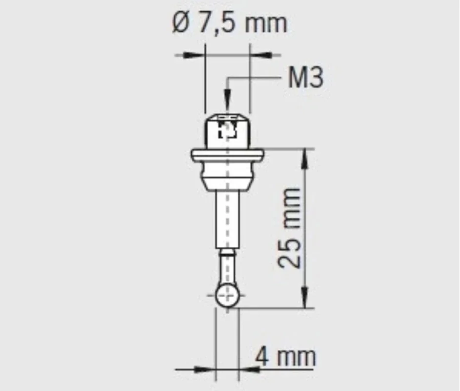 3D Sensor 80.362.00 Touch Probe StylusM3 4mm Ruby Ball Ceramic stem CNC Cmm Machine 1Pc cnc probe cnc machining part
