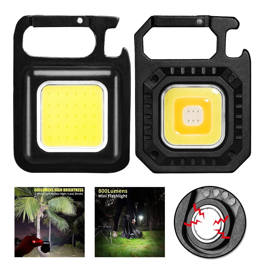 Portable flashlight,portable work lights,keychain work light,portable work light,portable torch,emergency lights USB Rechargeable Keychain Light Mini Bright Flashlight COB Inspection Light Bottle Opener Outdoor Emergency Work