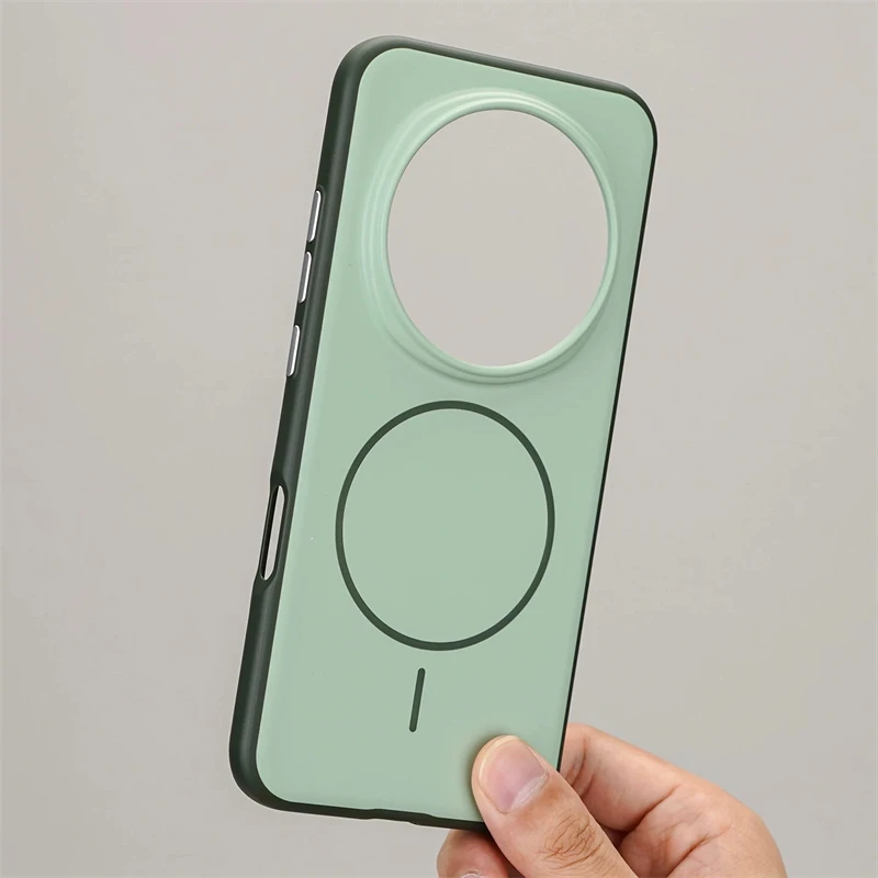 MagSafe Magnetic Hard Phone Case with Color Block Design and Skin Feel Finish