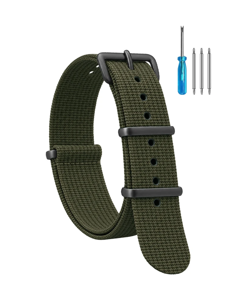 Premium Ribbed Nylon Strap - Military Ballistic Fabric Replacement Watchband