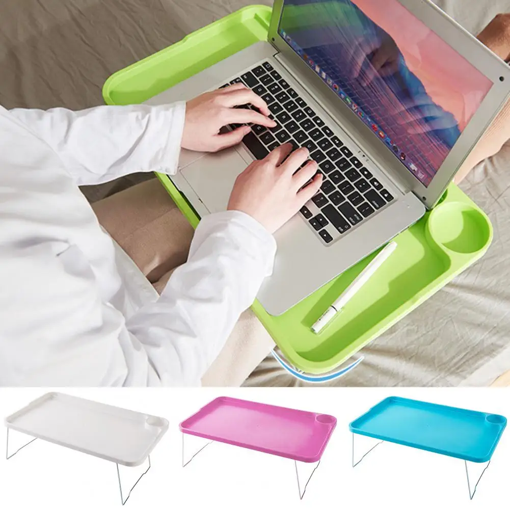 Portable Breakfast Tray Portable Folding Laptop Table with Cup Holder for Student Dormitory Sofa Bed