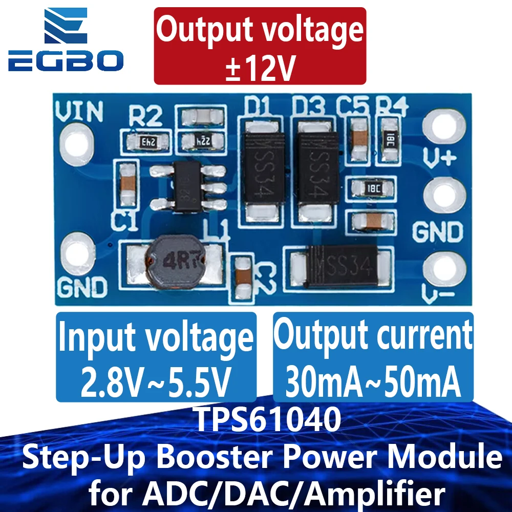 1~5PCS TPS61040 Step-Up Booster Power Module DC2.8V~5.5V To 12V 50MA ...