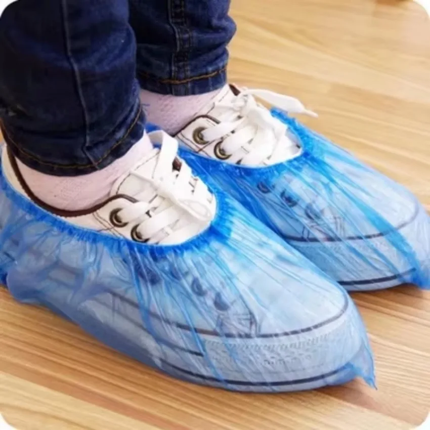 Shoe Covers 100 Pcs Waterproof Medical Boot Covers Plastic Disposable Overshoes Shoe Protector Cover