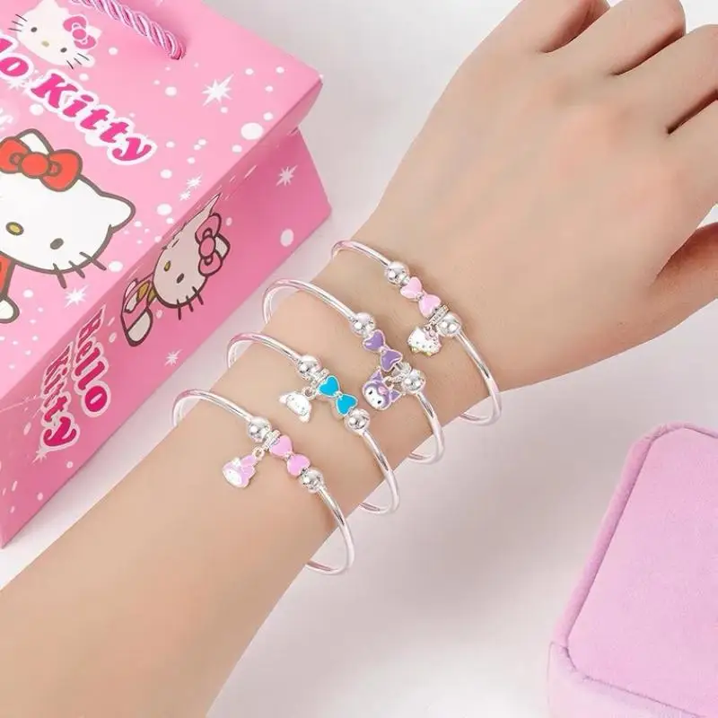 

Ins Christmas Gift New Sanrio My Melody Hello Kitty Bow Bracelet Best Friend Bracelet Anime Birthday Gift Kawaii Cartoon Girls